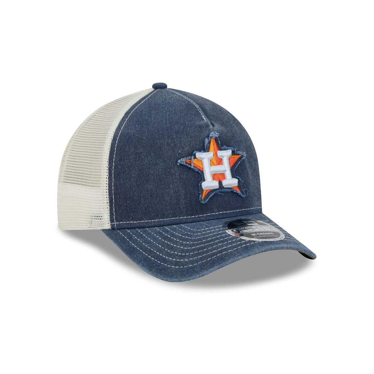 Houston Astros Frayed Logo 9FORTY M-Crown A-Frame Trucker Hat