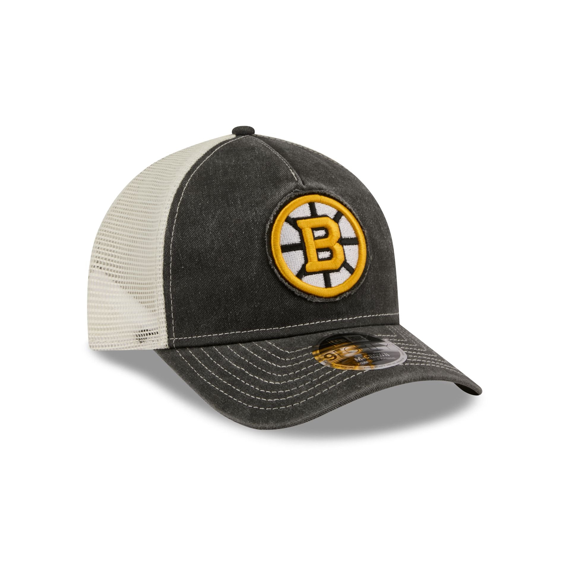 Boston Bruins Frayed Logo 9FORTY M-Crown A-Frame Trucker Hat