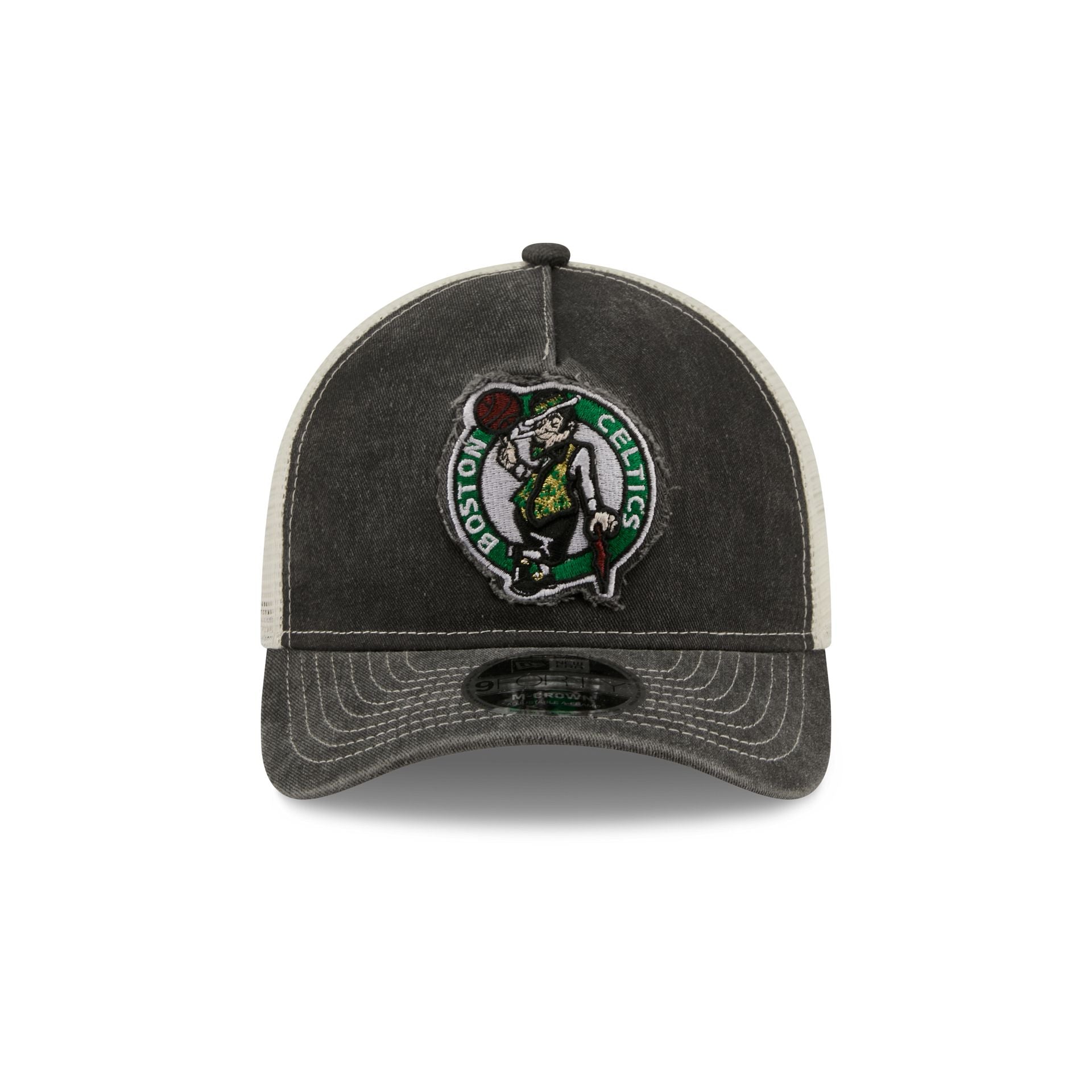 Boston Celtics Frayed Logo 9FORTY M-Crown A-Frame Trucker Hat