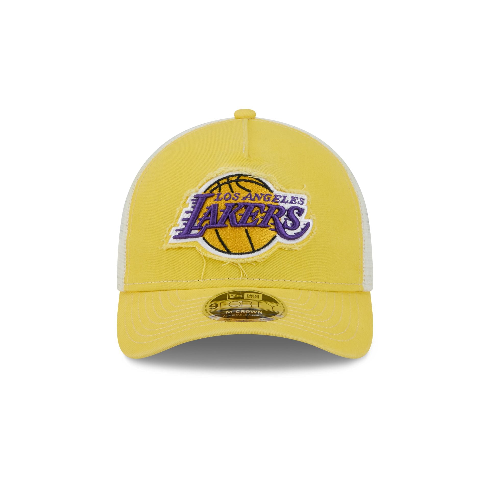 Los Angeles Lakers Frayed Logo 9FORTY M-Crown A-Frame Trucker Hat
