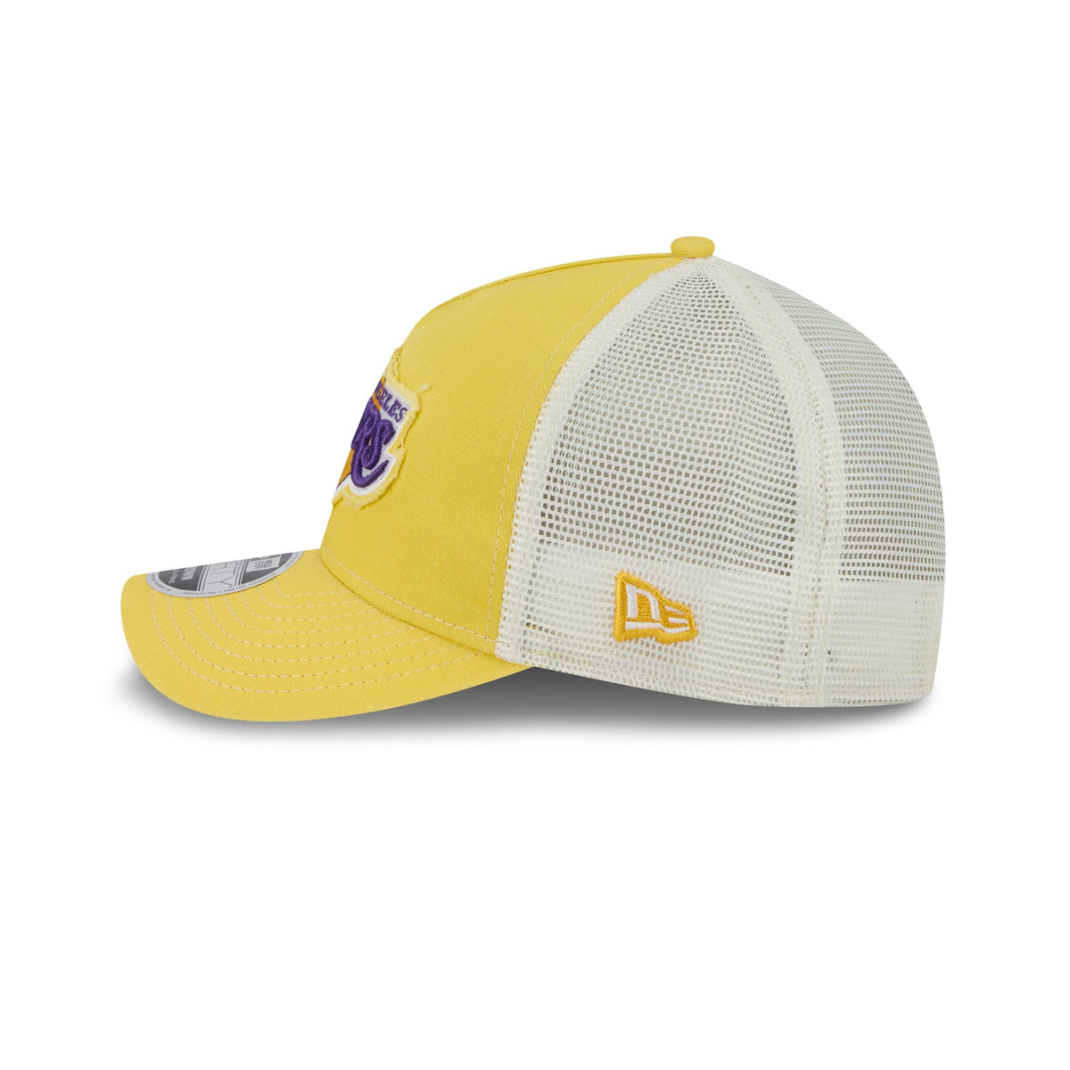 Los Angeles Lakers Frayed Logo 9FORTY M-Crown A-Frame Trucker Hat