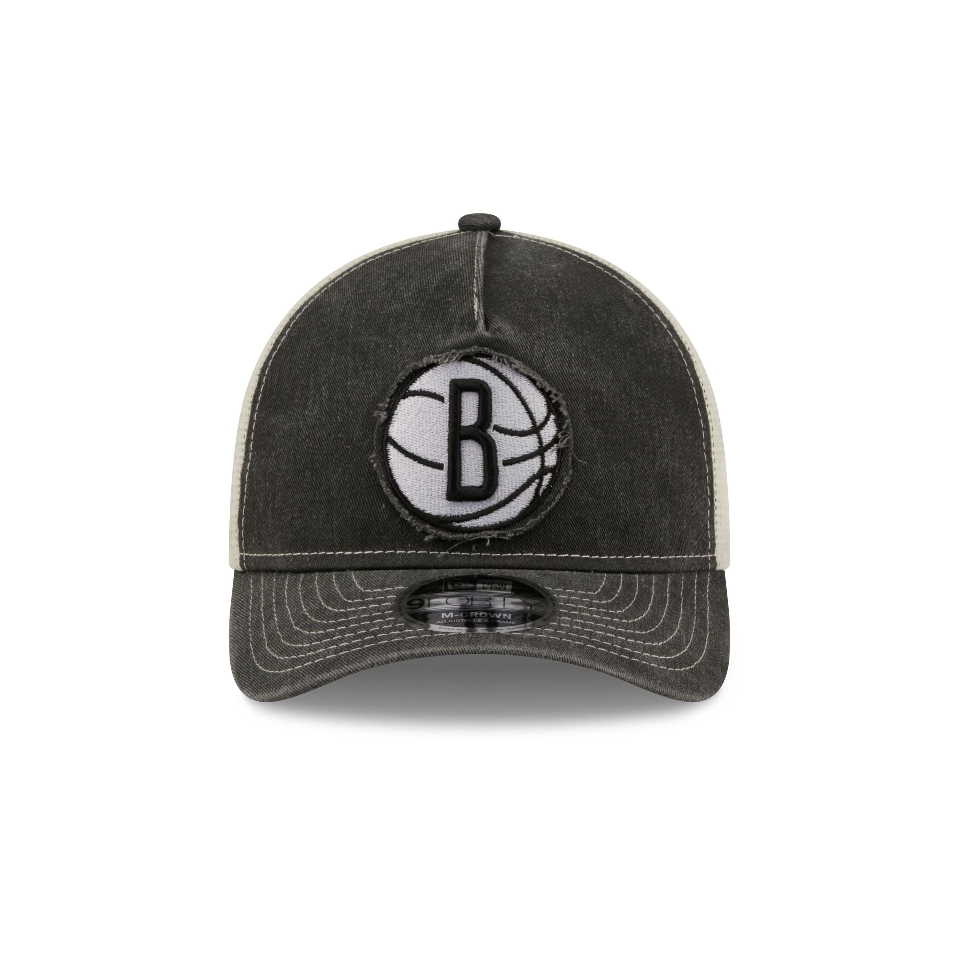 Brooklyn Nets Frayed Logo 9FORTY M-Crown A-Frame Trucker Hat