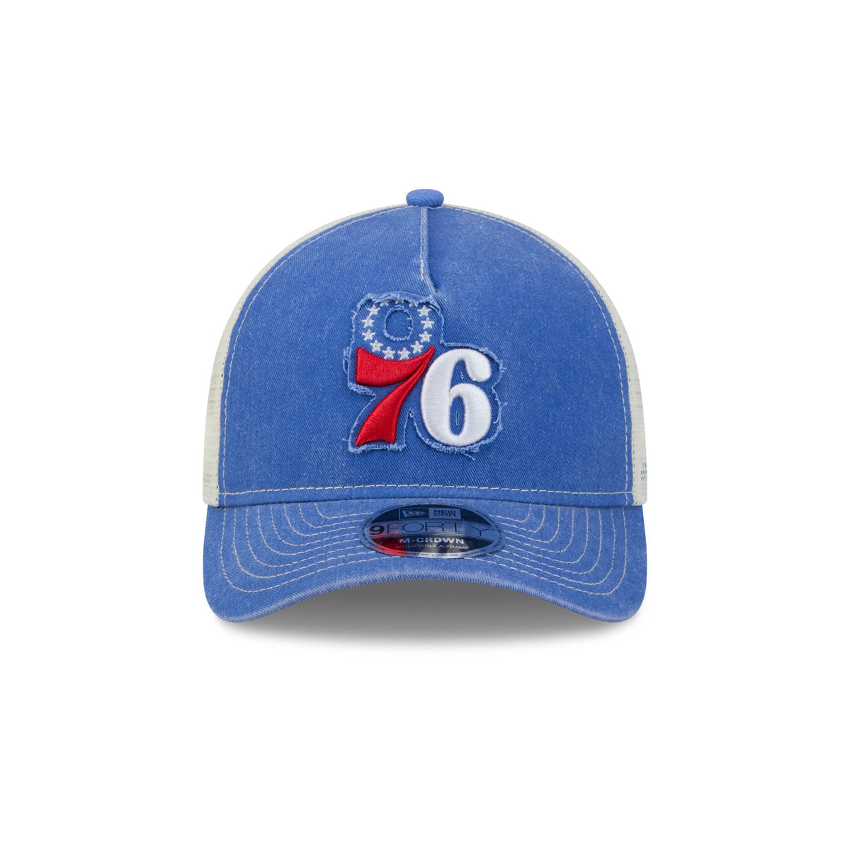 Philadelphia 76ers Frayed Logo 9FORTY M-Crown A-Frame Trucker Hat