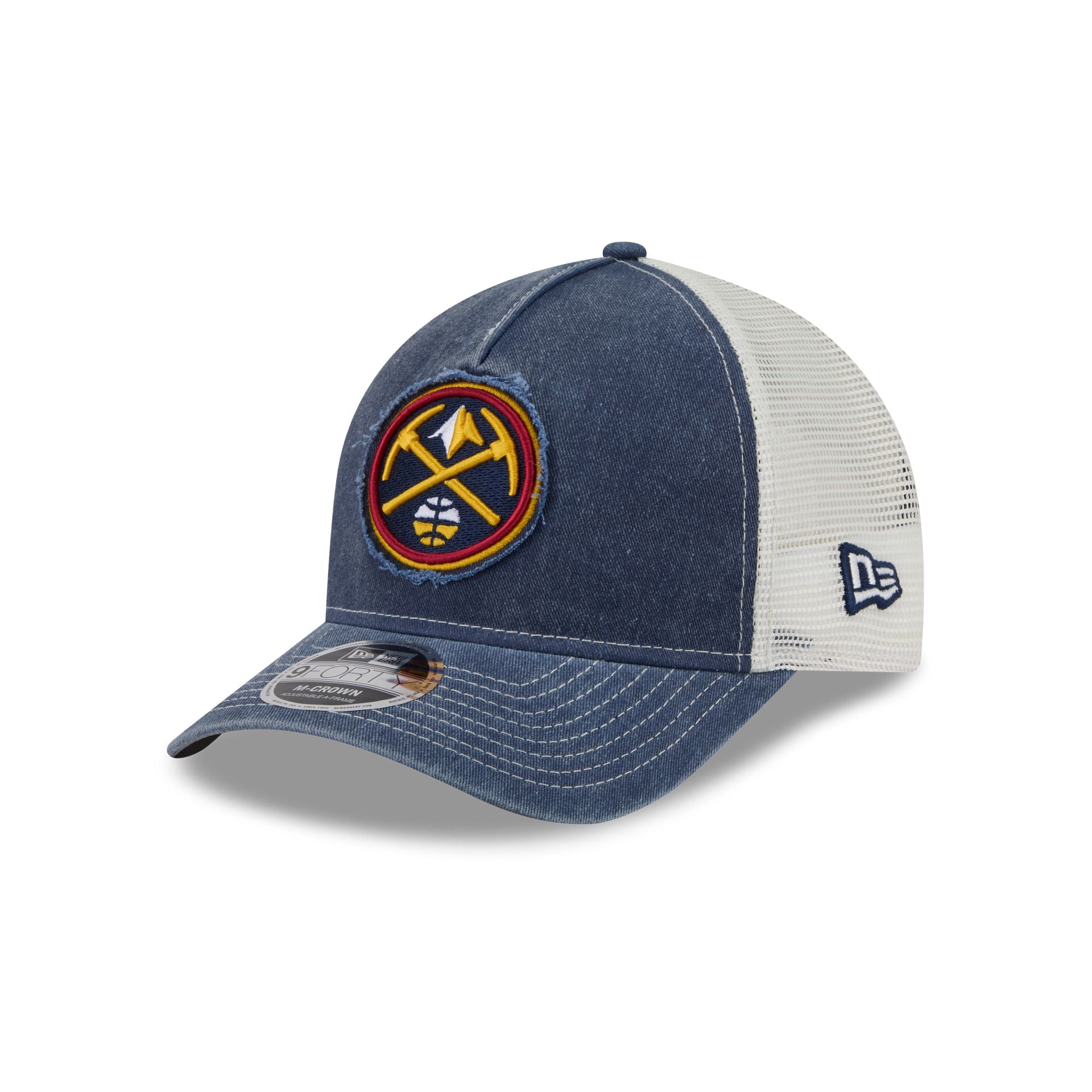 Denver Nuggets Frayed Logo 9FORTY M-Crown A-Frame Trucker Hat