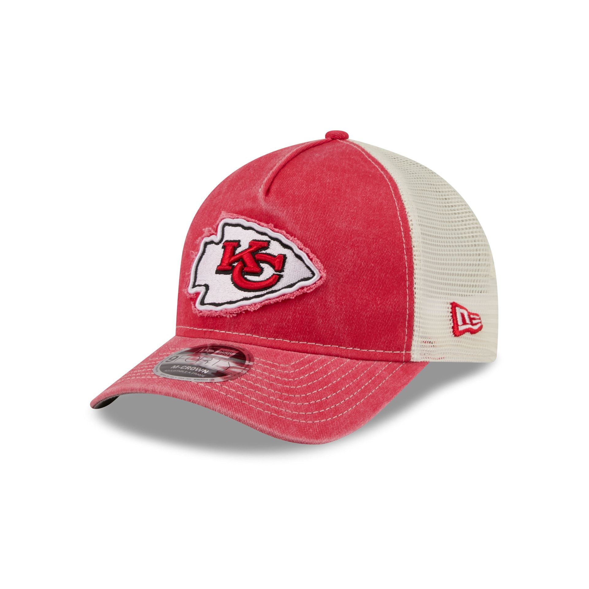Kansas City Chiefs Frayed Logo 9FORTY M-Crown A-Frame Trucker Hat