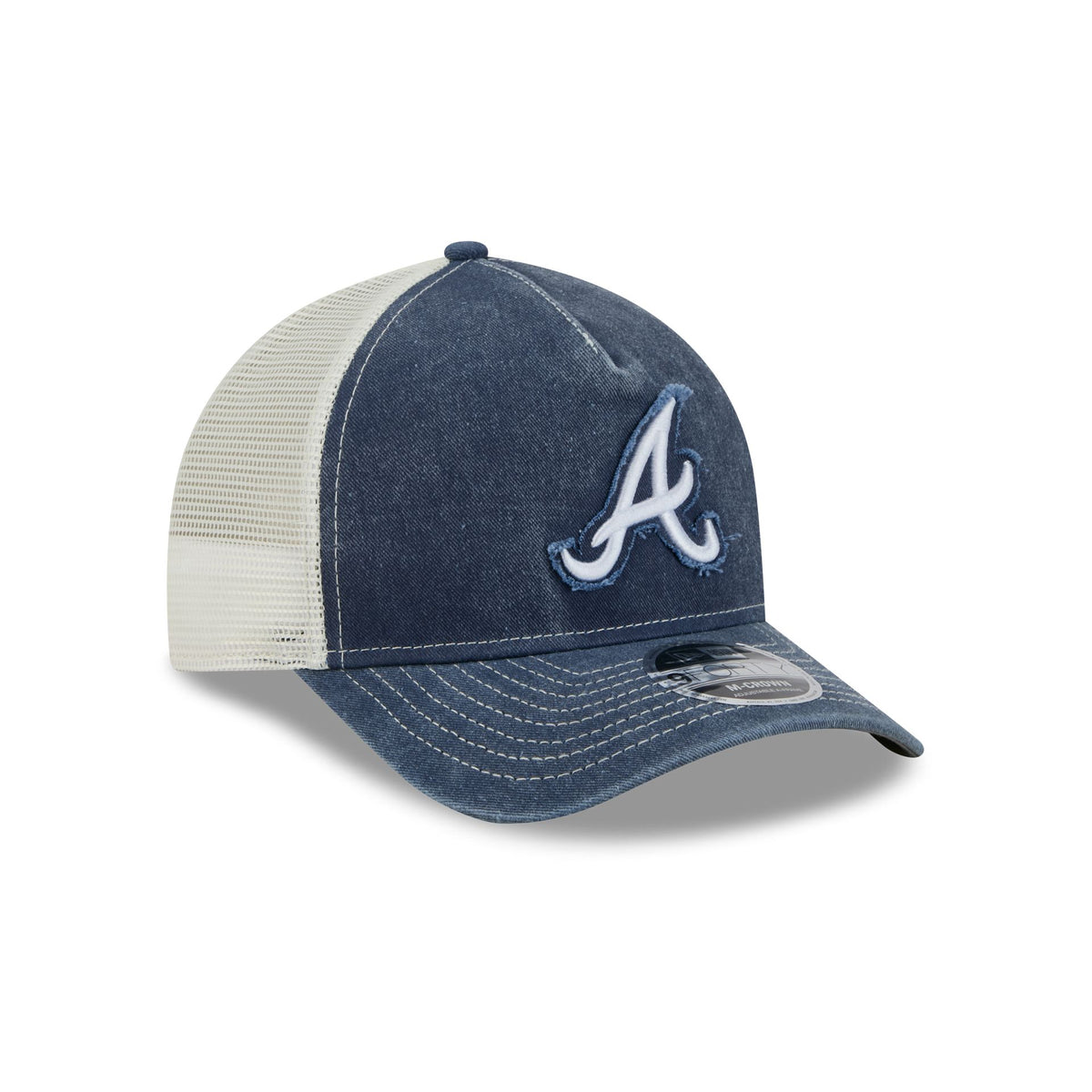 Atlanta Braves Frayed Logo 9FORTY M-Crown A-Frame Trucker Hat