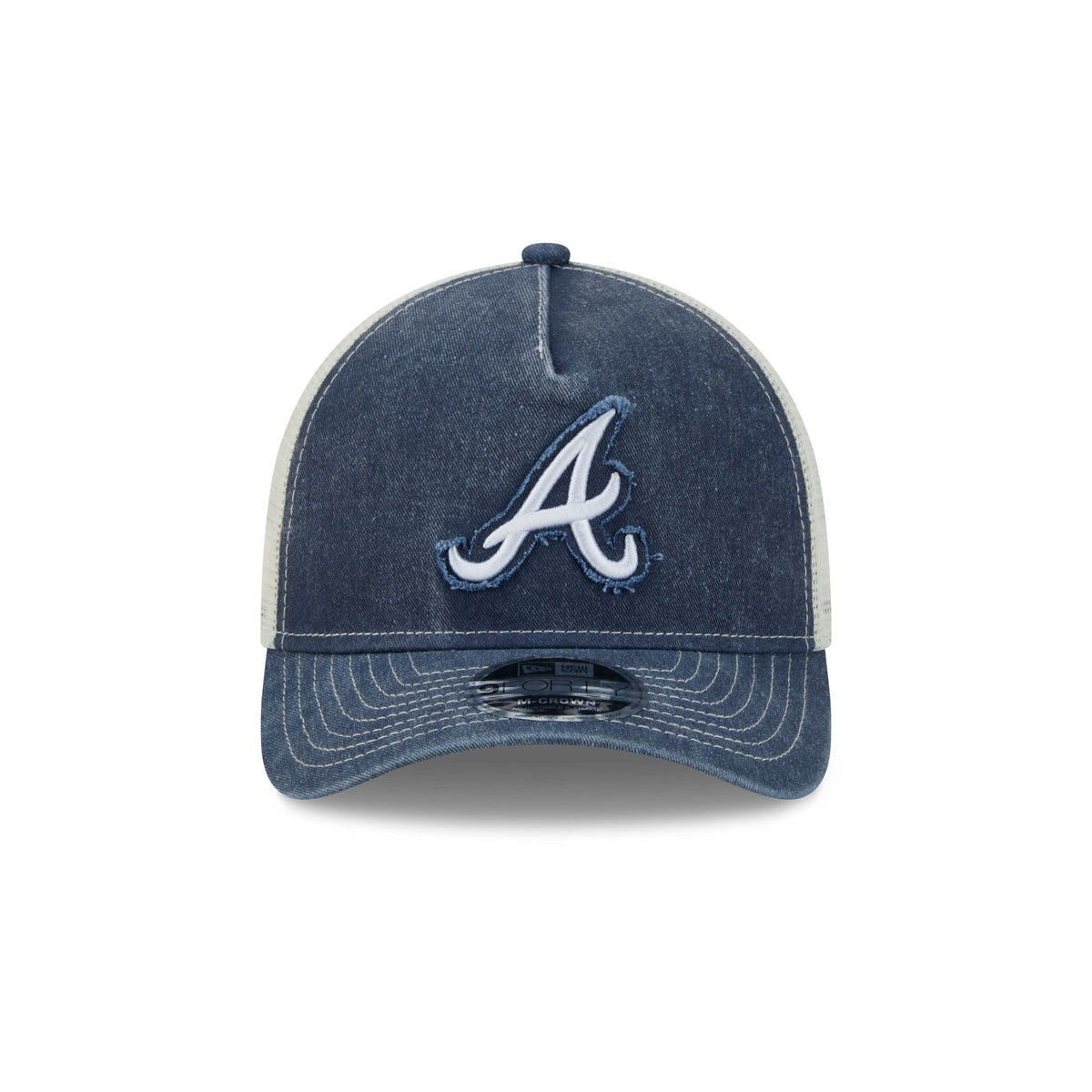 Atlanta Braves Frayed Logo 9FORTY M-Crown A-Frame Trucker Hat
