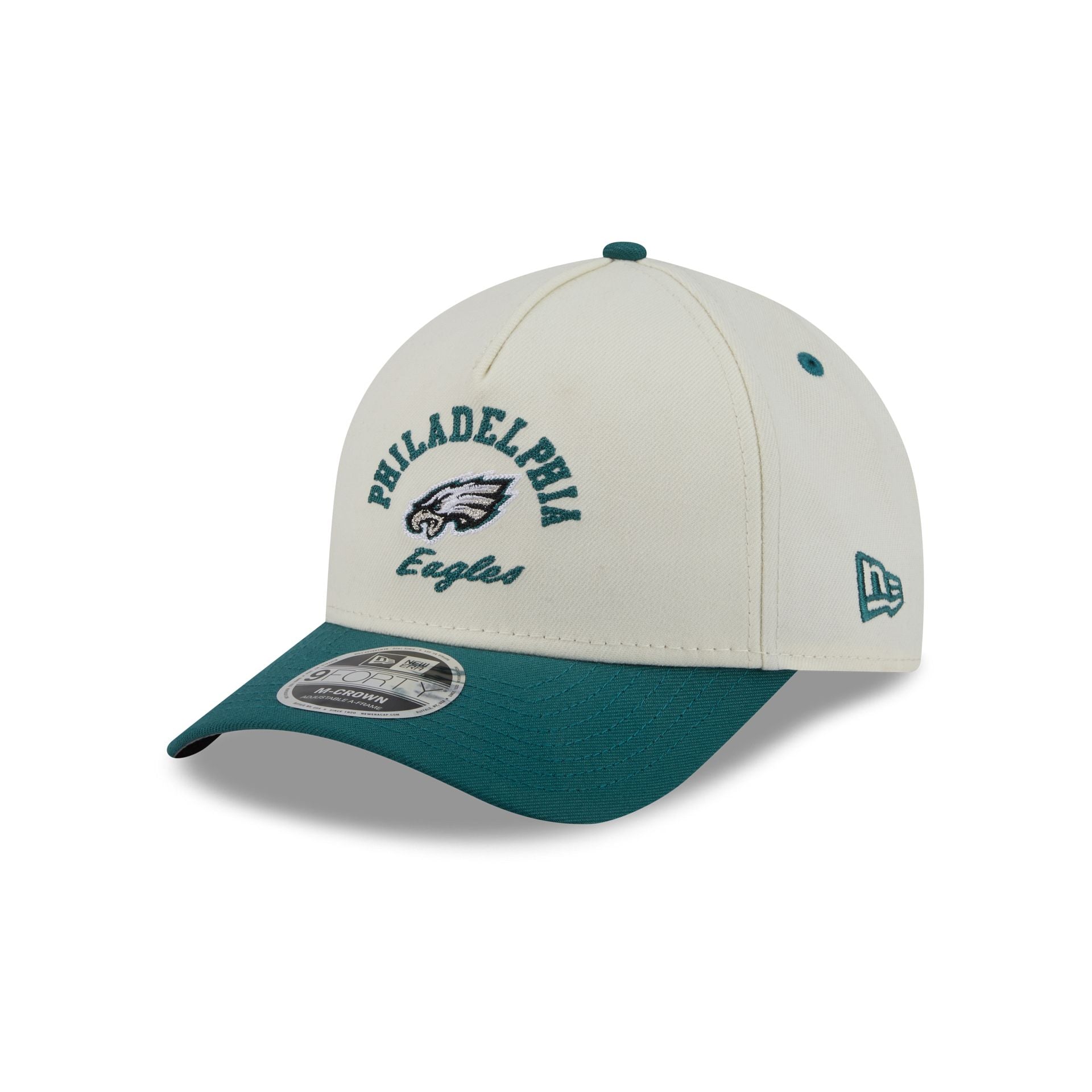 Philadelphia Eagles Arched Graphic Chrome White 9FORTY M-Crown A-Frame Snapback Hat