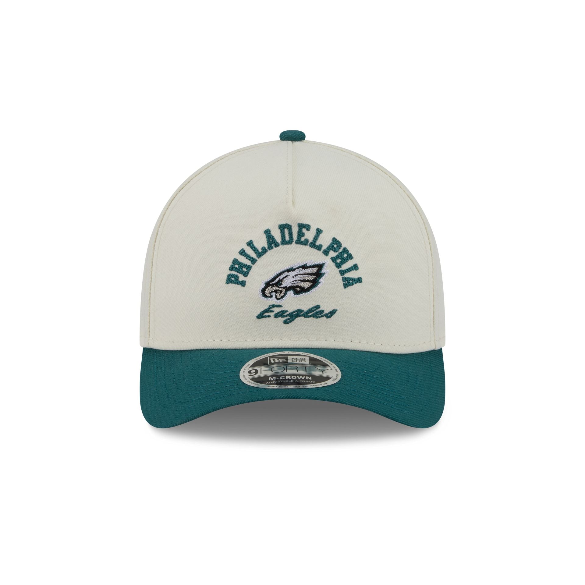 Philadelphia Eagles Arched Graphic Chrome White 9FORTY M-Crown A-Frame Snapback Hat