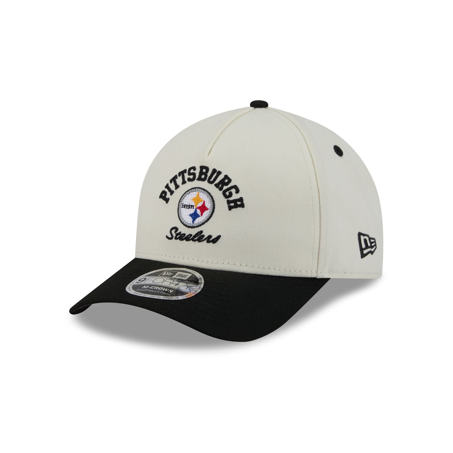Pittsburgh Steelers Arched Graphic Chrome White 9FORTY M-Crown A-Frame Snapback Hat