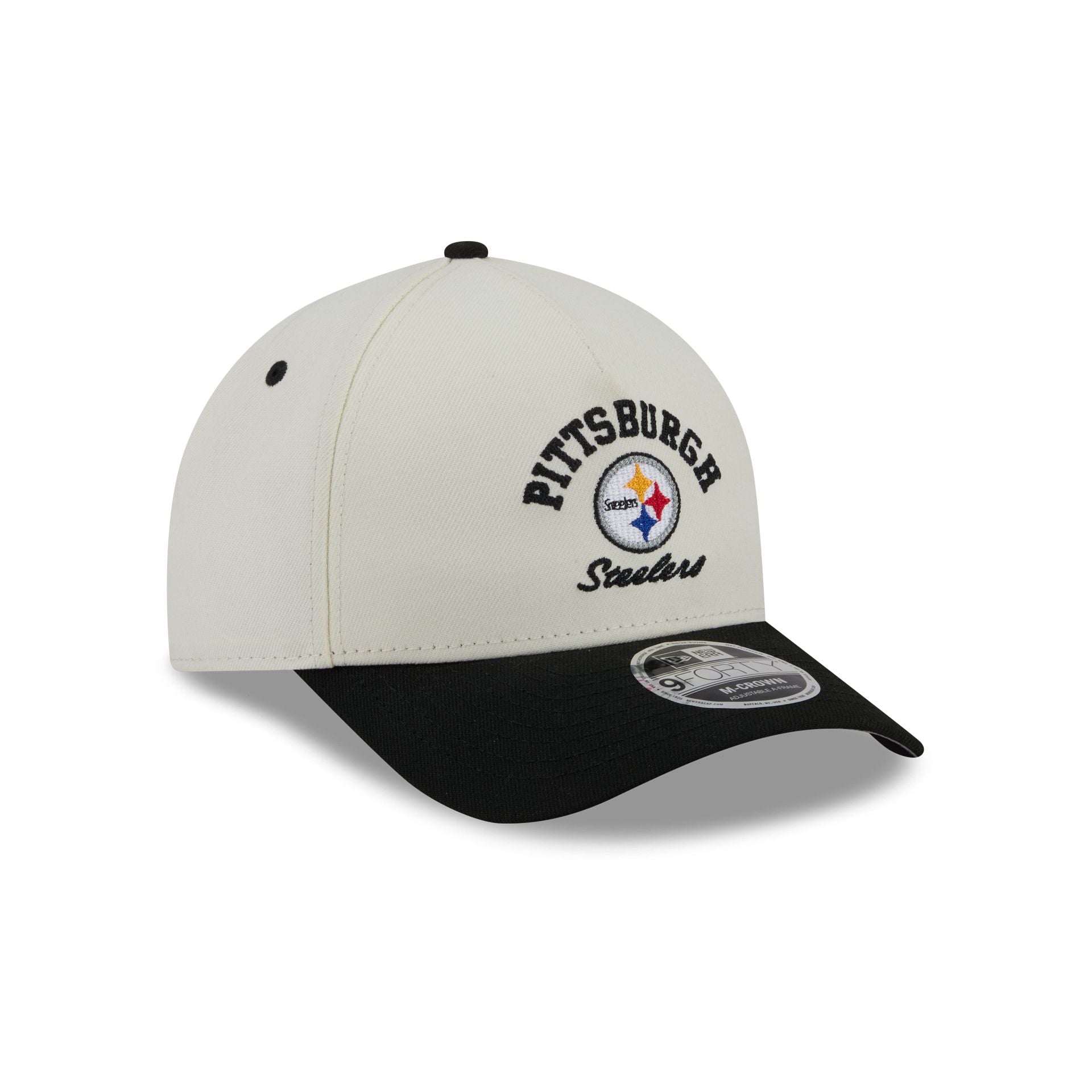Pittsburgh Steelers Arched Graphic Chrome White 9FORTY M-Crown A-Frame Snapback Hat