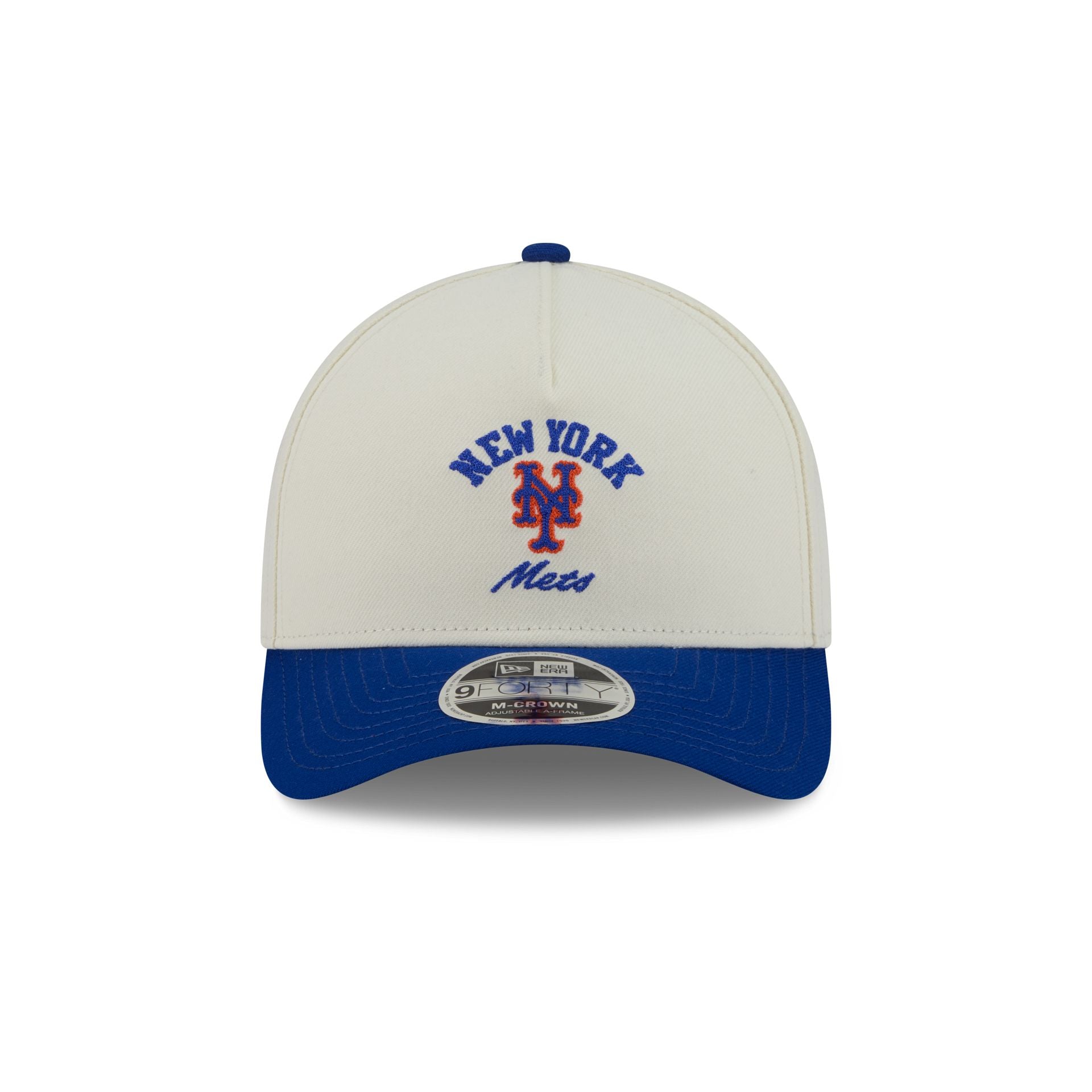 New York Mets Arched Graphic Chrome White 9FORTY M-Crown A-Frame Snapback Hat