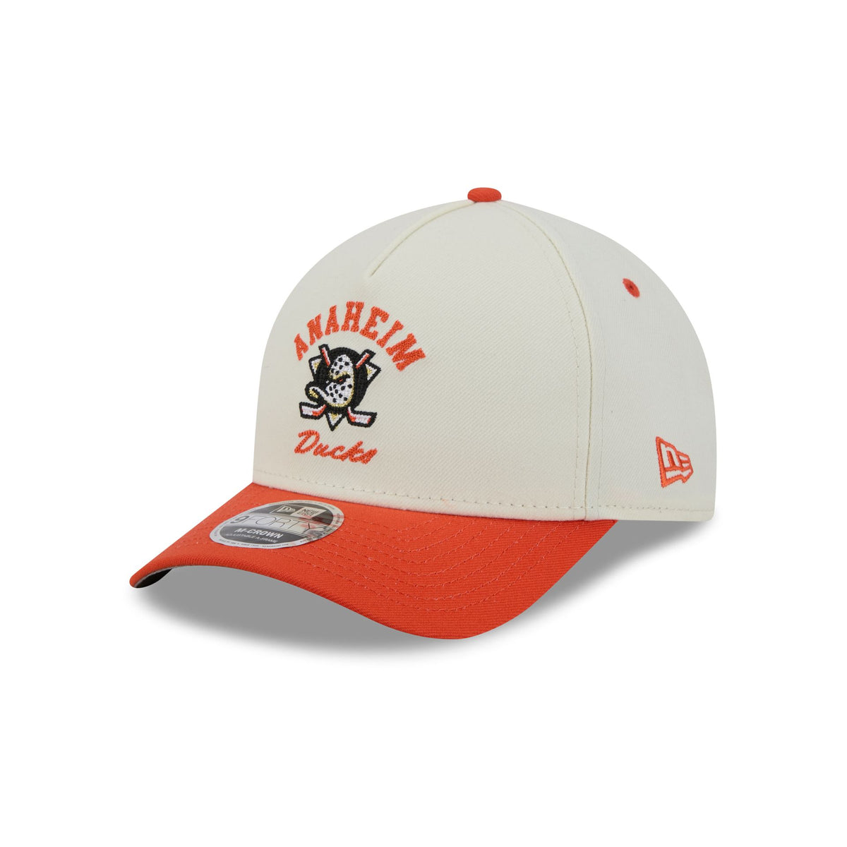 Anaheim Ducks Arched Graphic Chrome White 9FORTY M-Crown A-Frame Snapback Hat