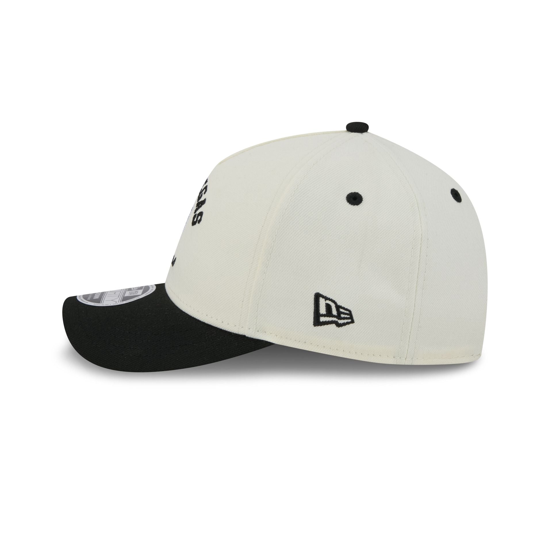 Las Vegas Raiders Arched Graphic Chrome White 9FORTY M-Crown A-Frame Snapback Hat