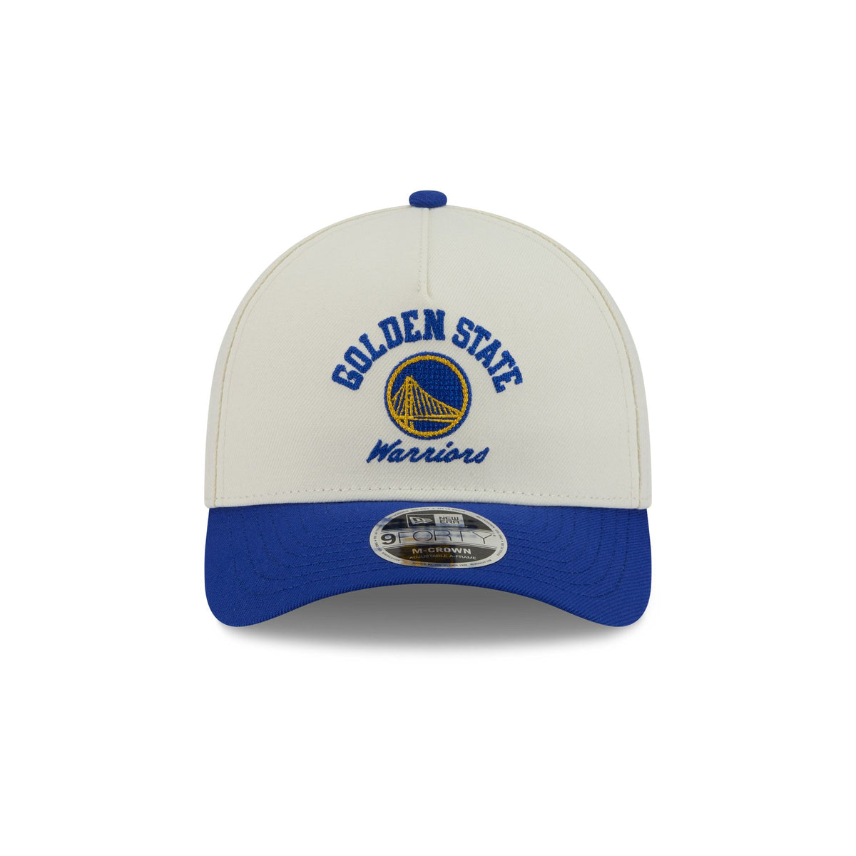 Golden State Warriors Arched Graphic Chrome White 9FORTY M-Crown A-Frame Snapback Hat