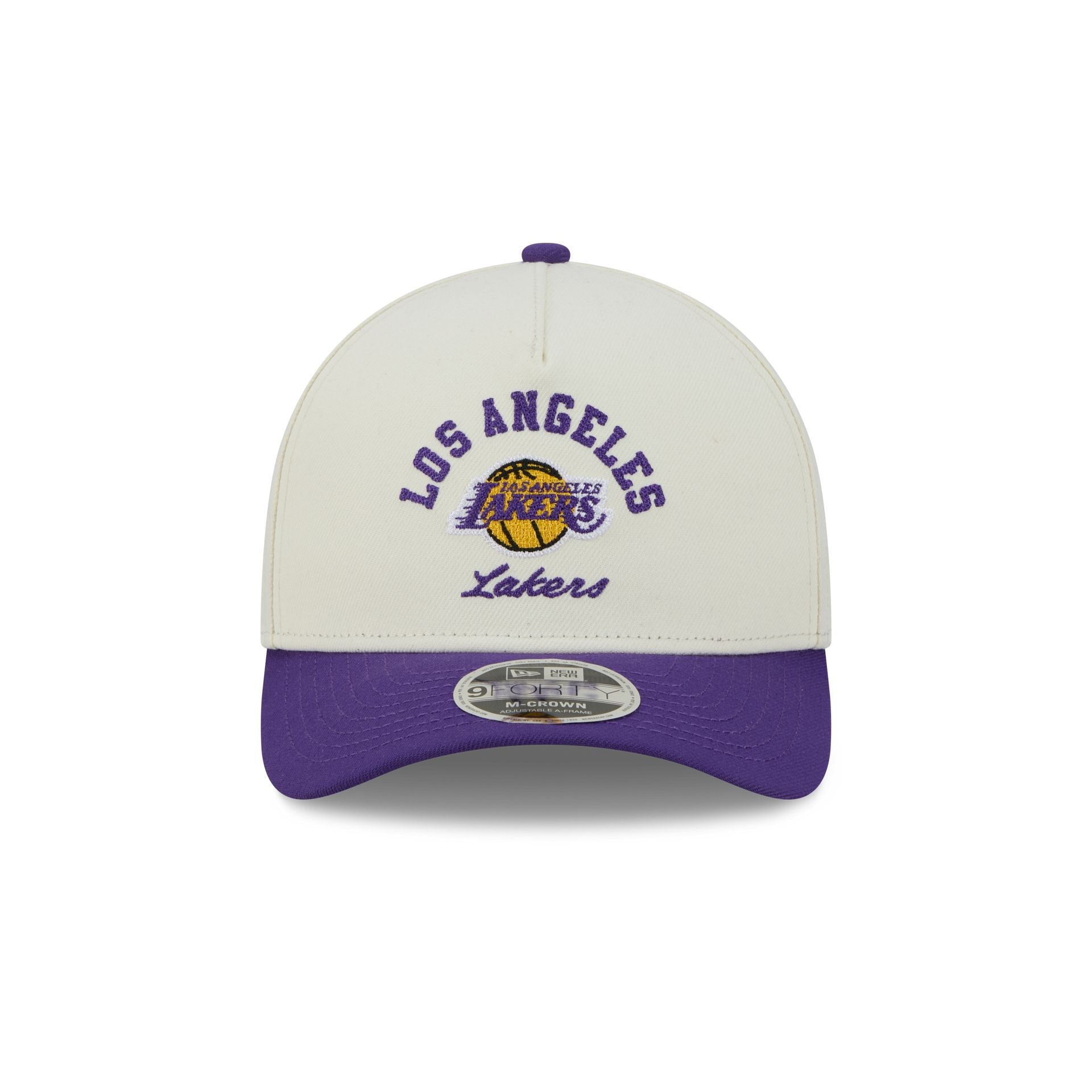Los Angeles Lakers Arched Graphic Chrome White 9FORTY M-Crown A-Frame Snapback Hat
