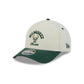Milwaukee Bucks Arched Graphic Chrome White 9FORTY M-Crown A-Frame Snapback Hat