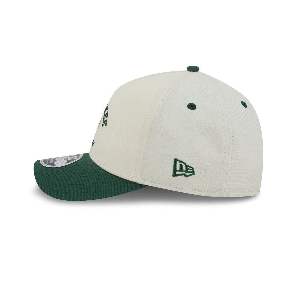Milwaukee Bucks Arched Graphic Chrome White 9FORTY M-Crown A-Frame Snapback Hat