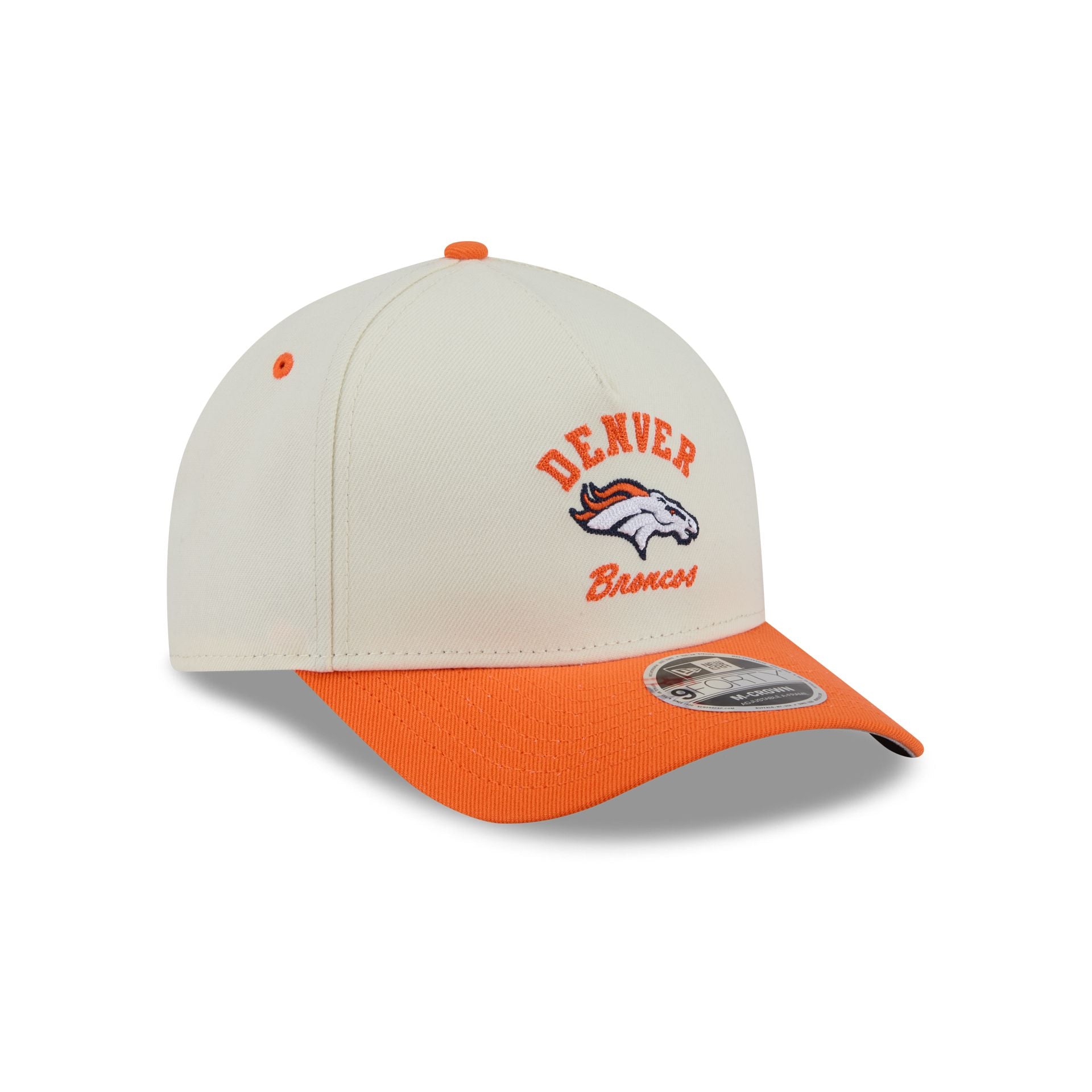 Denver Broncos Arched Graphic Chrome White 9FORTY M-Crown A-Frame Snapback Hat