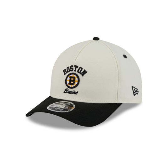 Boston Bruins Arched Graphic Chrome White 9FORTY M-Crown A-Frame Snapback Hat