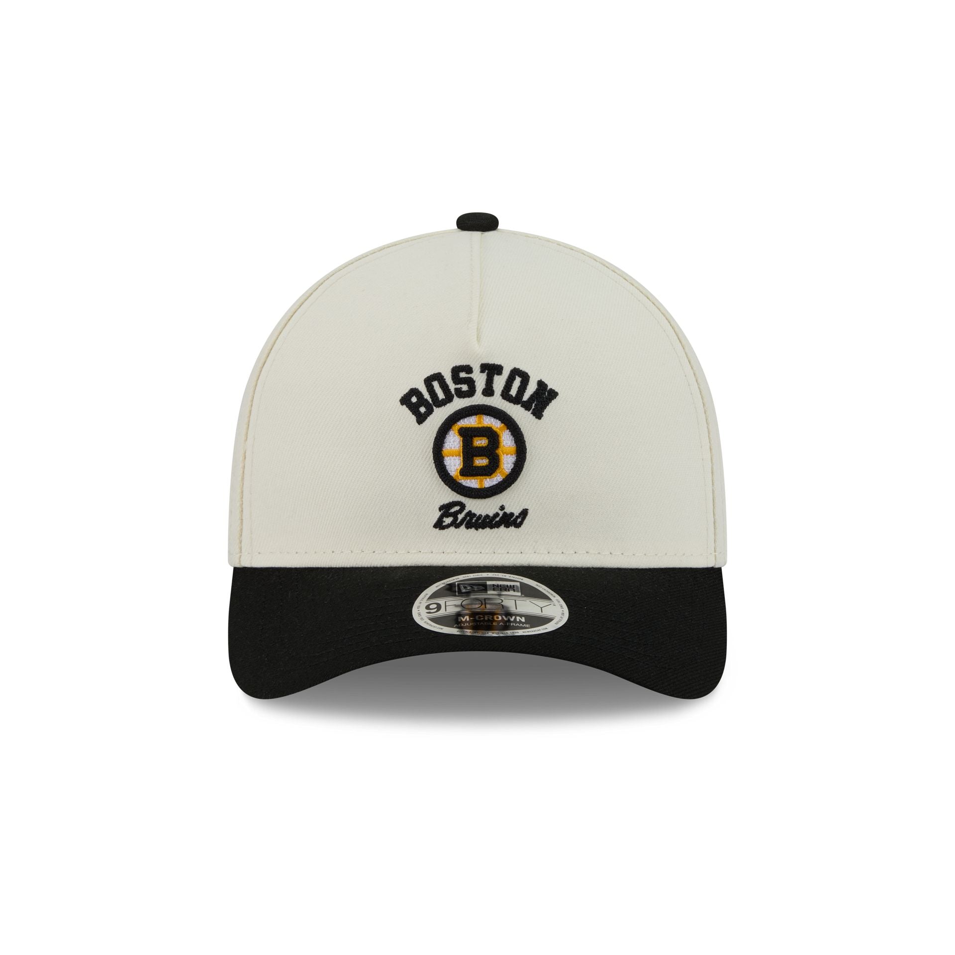 Boston Bruins Arched Graphic Chrome White 9FORTY M-Crown A-Frame Snapback Hat