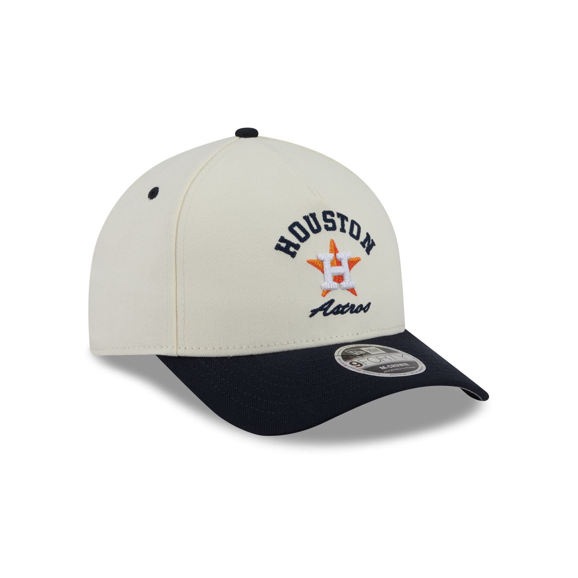 Houston Astros Arched Graphic Chrome White 9FORTY M-Crown A-Frame Snapback Hat