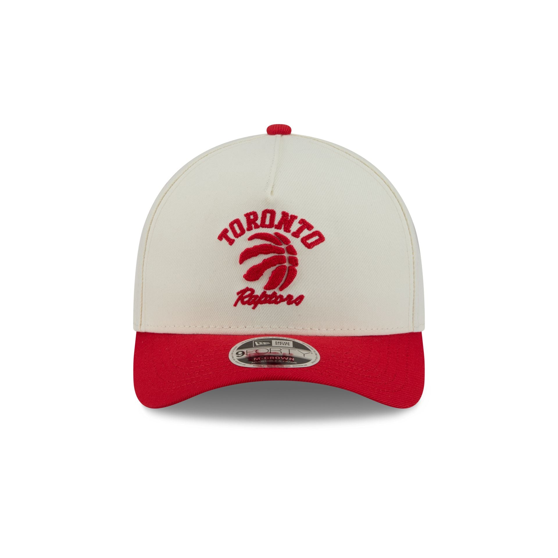 Toronto Raptors Arched Graphic Chrome White 9FORTY M-Crown A-Frame Snapback Hat