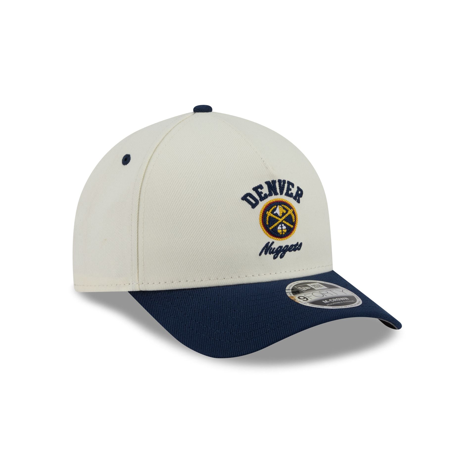 Denver Nuggets Arched Graphic Chrome White 9FORTY M-Crown A-Frame Snapback Hat