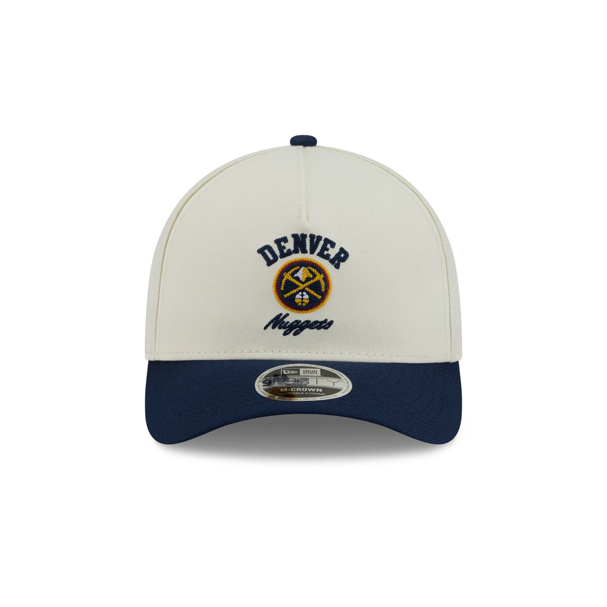 Denver Nuggets Arched Graphic Chrome White 9FORTY M-Crown A-Frame Snapback Hat