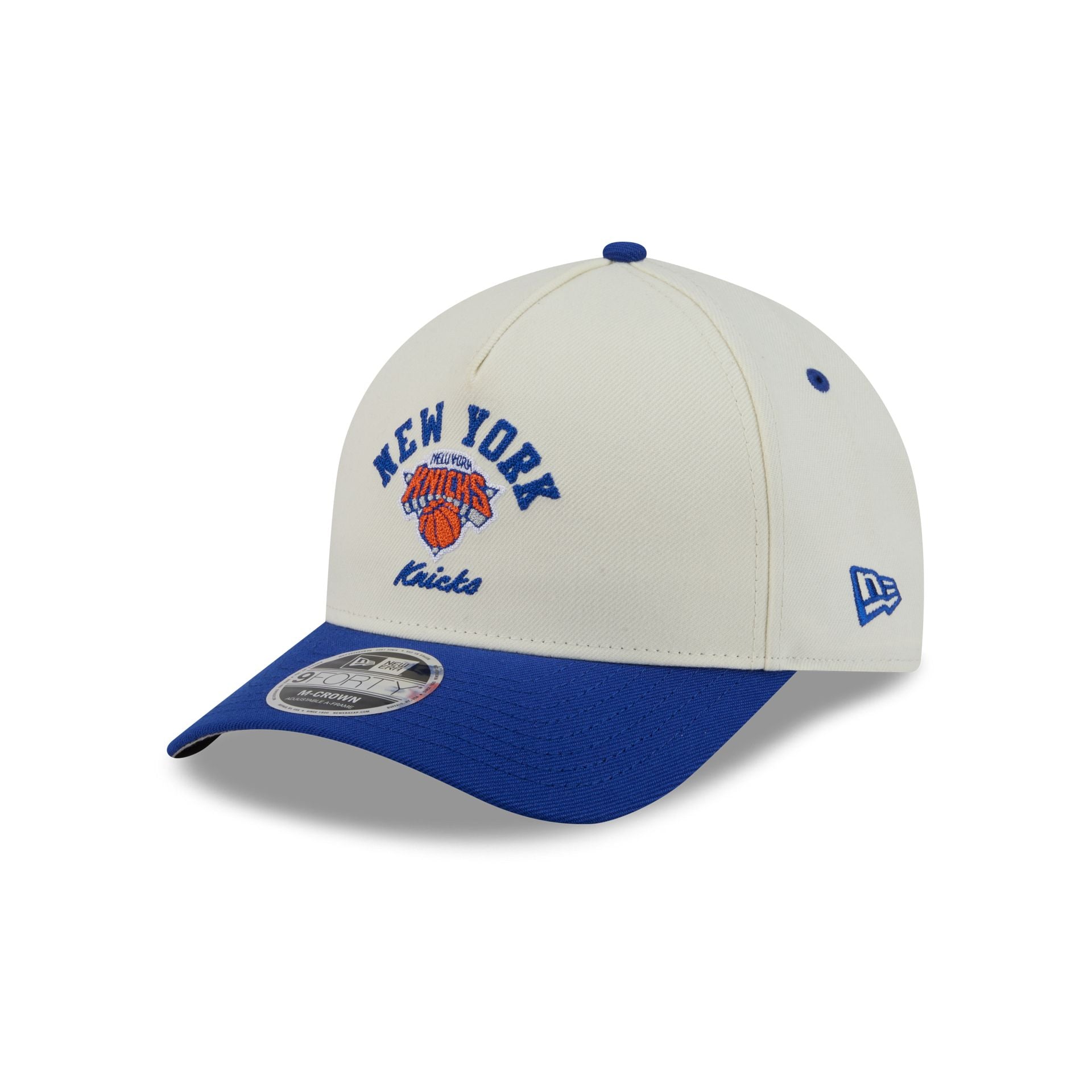 New York Knicks Arched Graphic Chrome White 9FORTY M-Crown A-Frame Snapback Hat