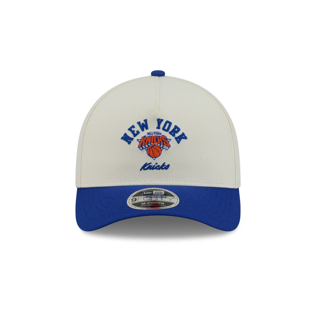 New York Knicks Arched Graphic Chrome White 9FORTY M-Crown A-Frame Snapback Hat