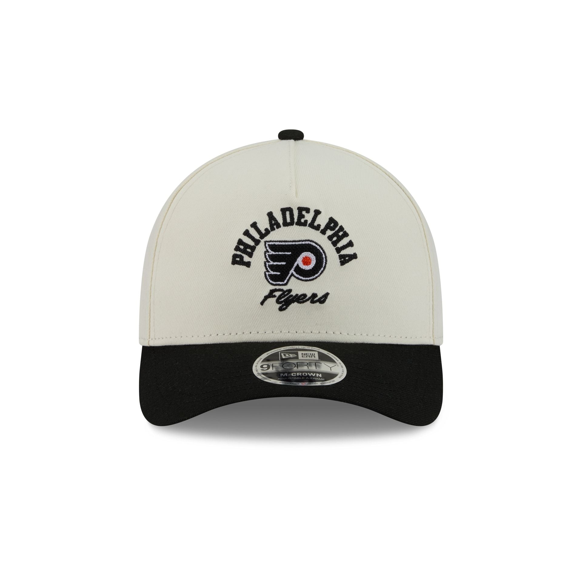 Philadelphia Flyers Arched Graphic Chrome White 9FORTY M-Crown A-Frame Snapback Hat