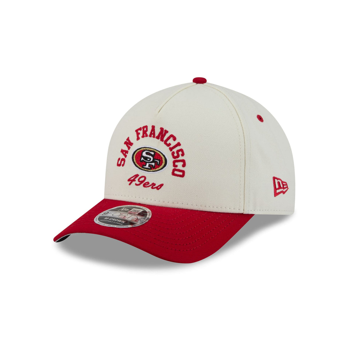 San Francisco 49ers Arched Graphic Chrome White 9FORTY M-Crown A-Frame Snapback Hat