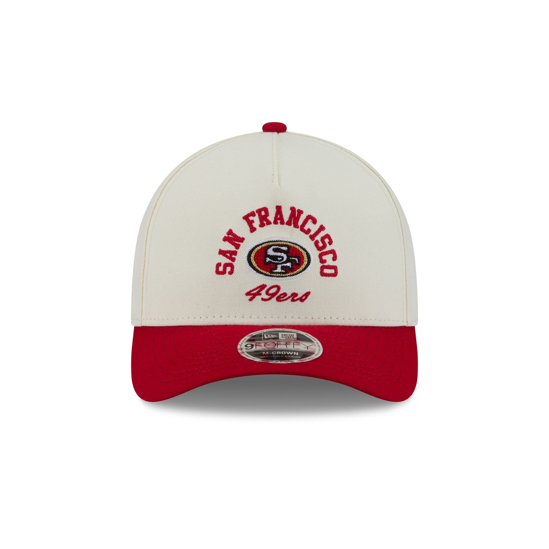 San Francisco 49ers Arched Graphic Chrome White 9FORTY M-Crown A-Frame Snapback Hat