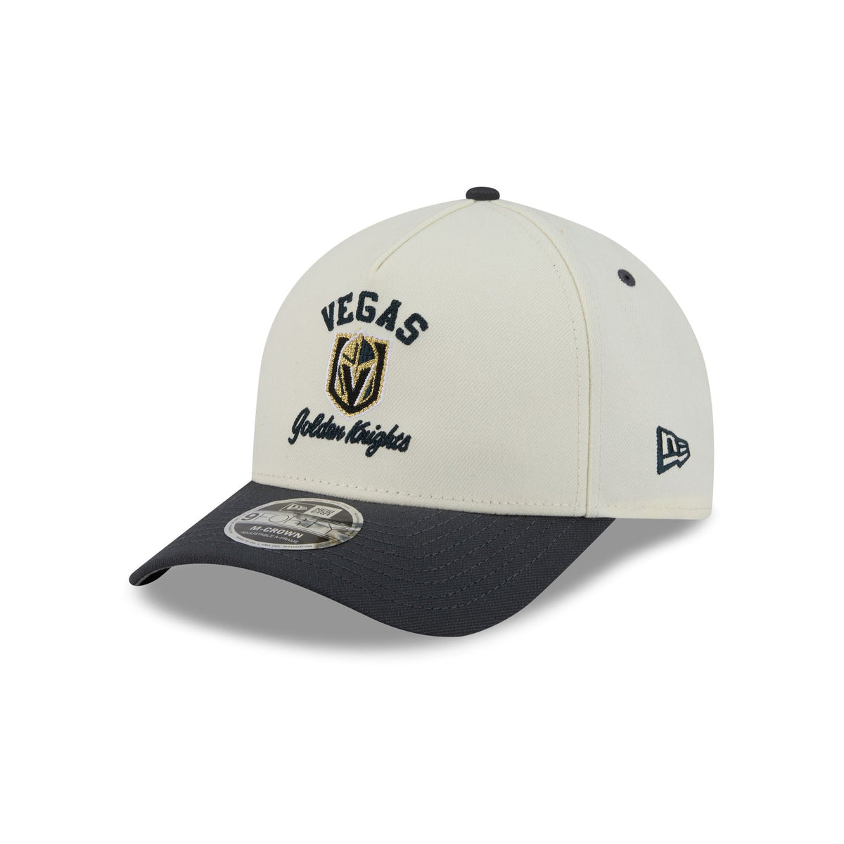 Vegas Golden Knights Arched Graphic Chrome White 9FORTY M-Crown A-Frame Snapback Hat