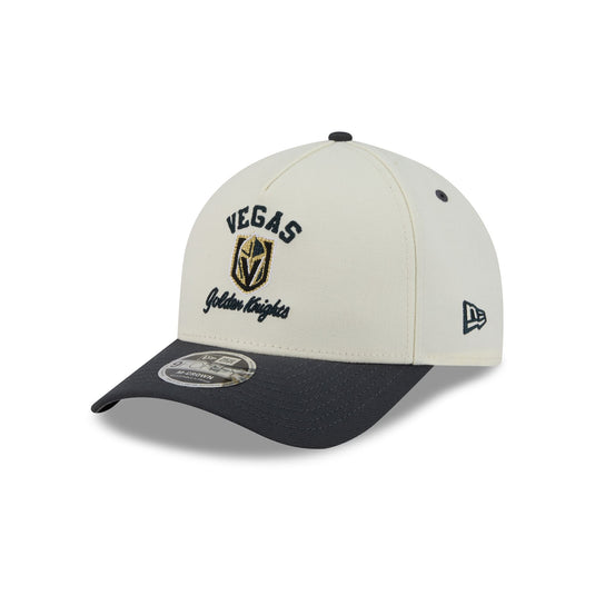 Vegas Golden Knights Arched Graphic Chrome White 9FORTY M-Crown A-Frame Snapback Hat