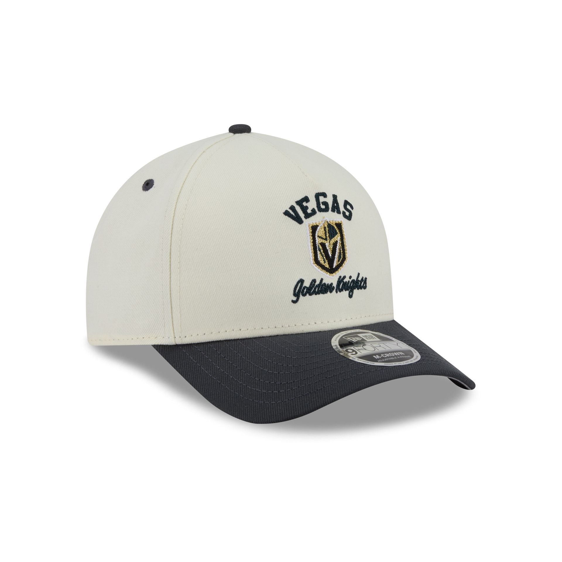 Vegas Golden Knights Arched Graphic Chrome White 9FORTY M-Crown A-Frame Snapback Hat