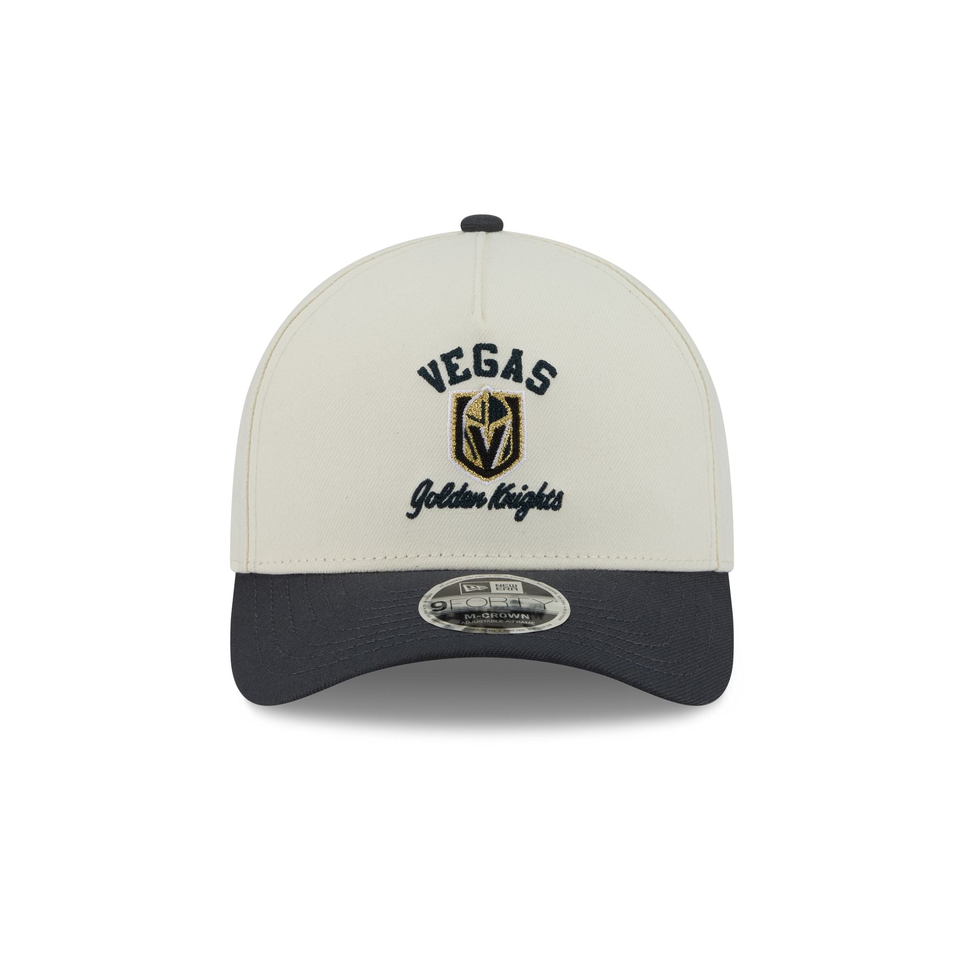 Vegas Golden Knights Arched Graphic Chrome White 9FORTY M-Crown A-Frame Snapback Hat
