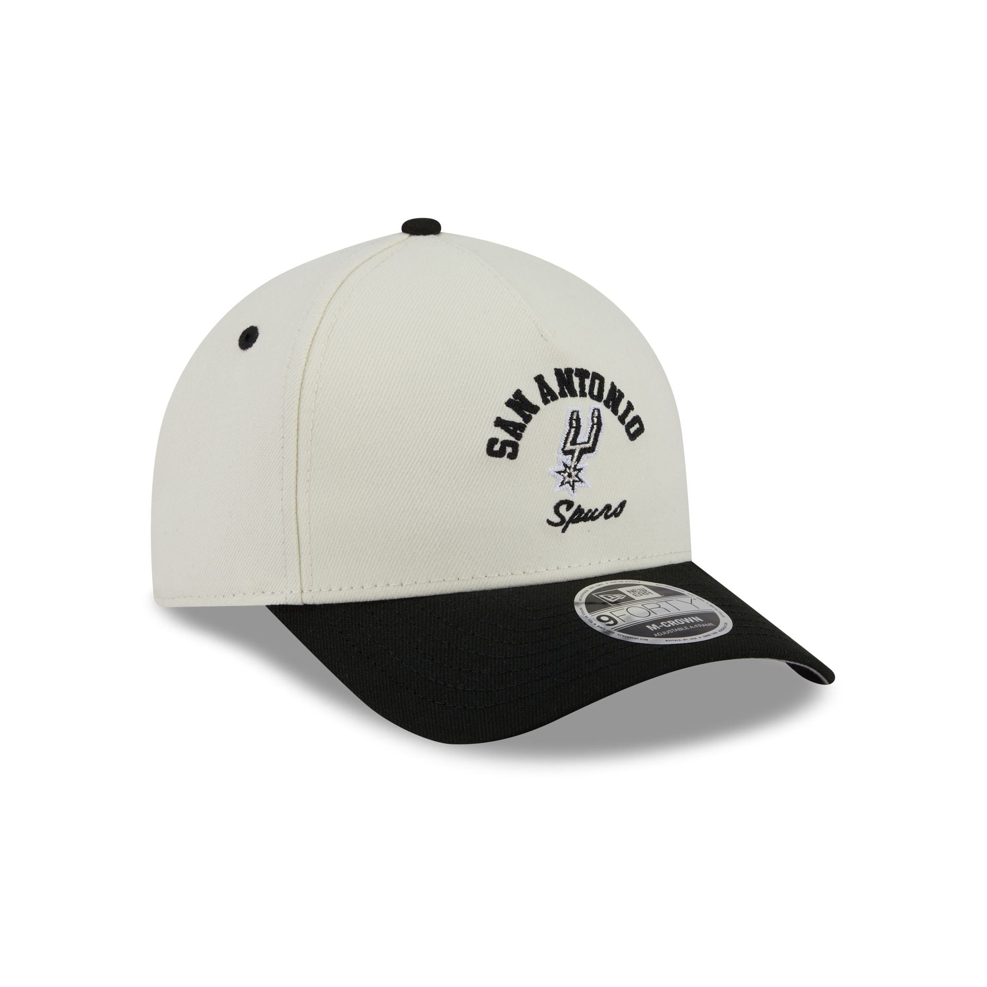 San Antonio Spurs Arched Graphic Chrome White 9FORTY M-Crown A-Frame Snapback Hat