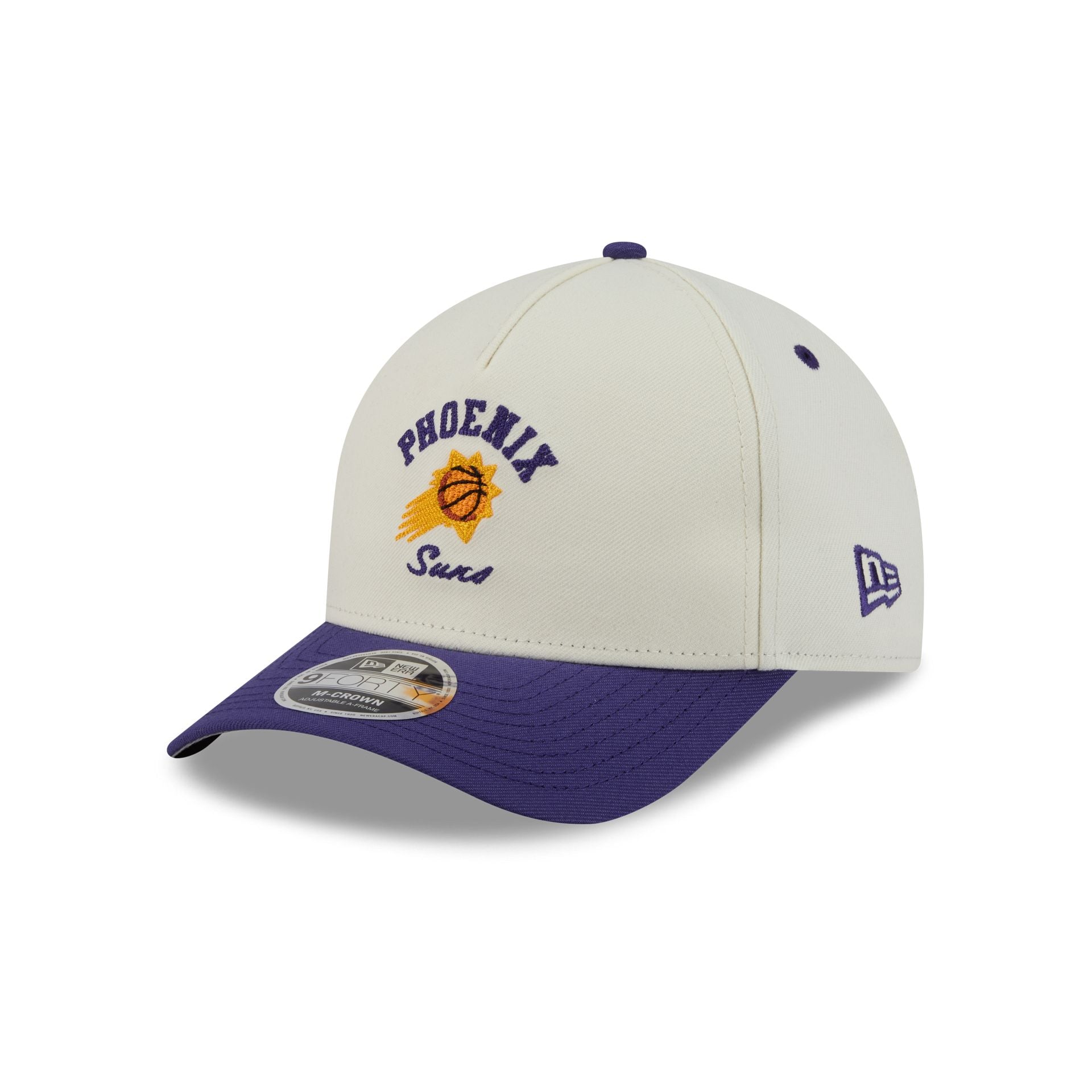Phoenix Suns Arched Graphic Chrome White 9FORTY M-Crown A-Frame Snapback Hat
