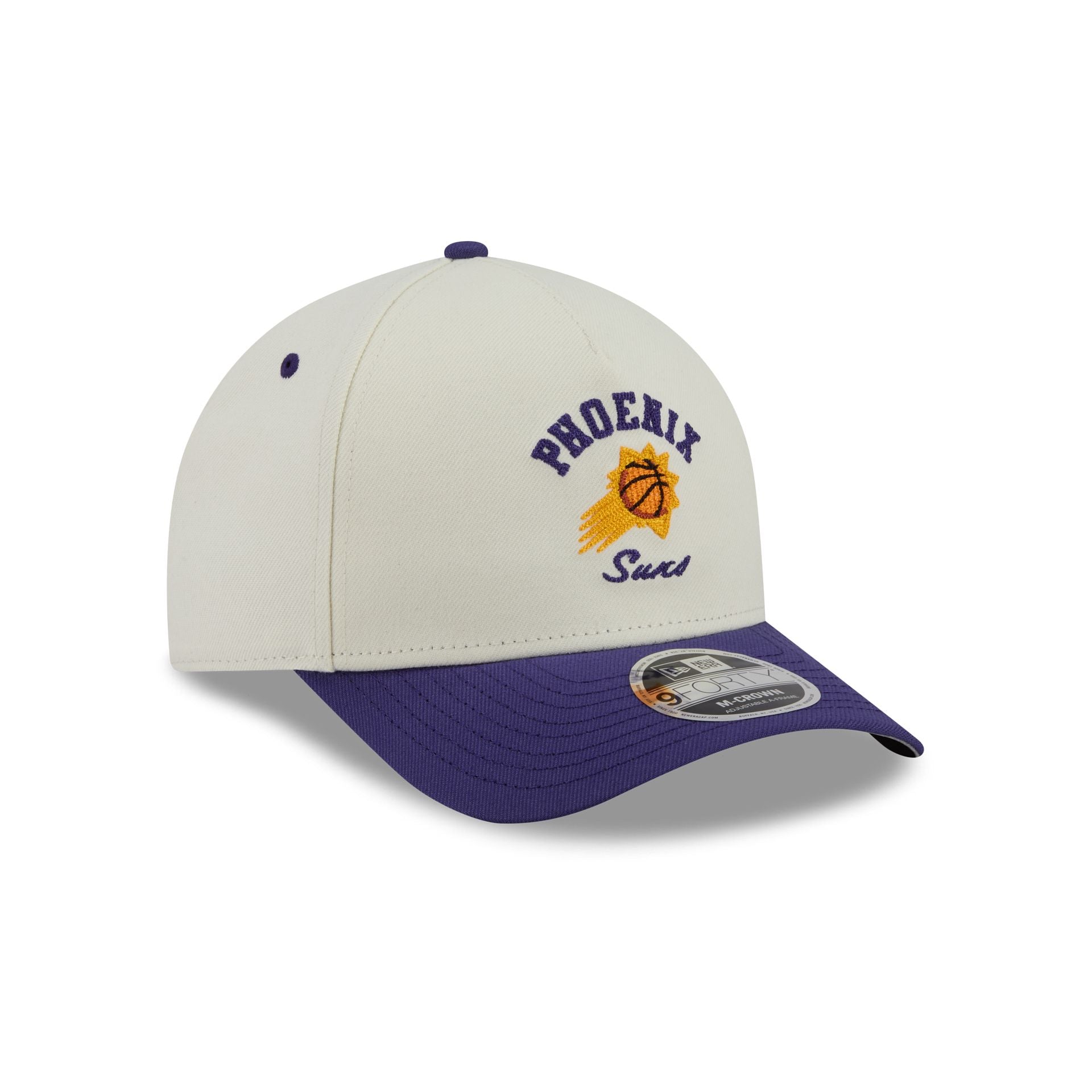 Phoenix Suns Arched Graphic Chrome White 9FORTY M-Crown A-Frame Snapback Hat