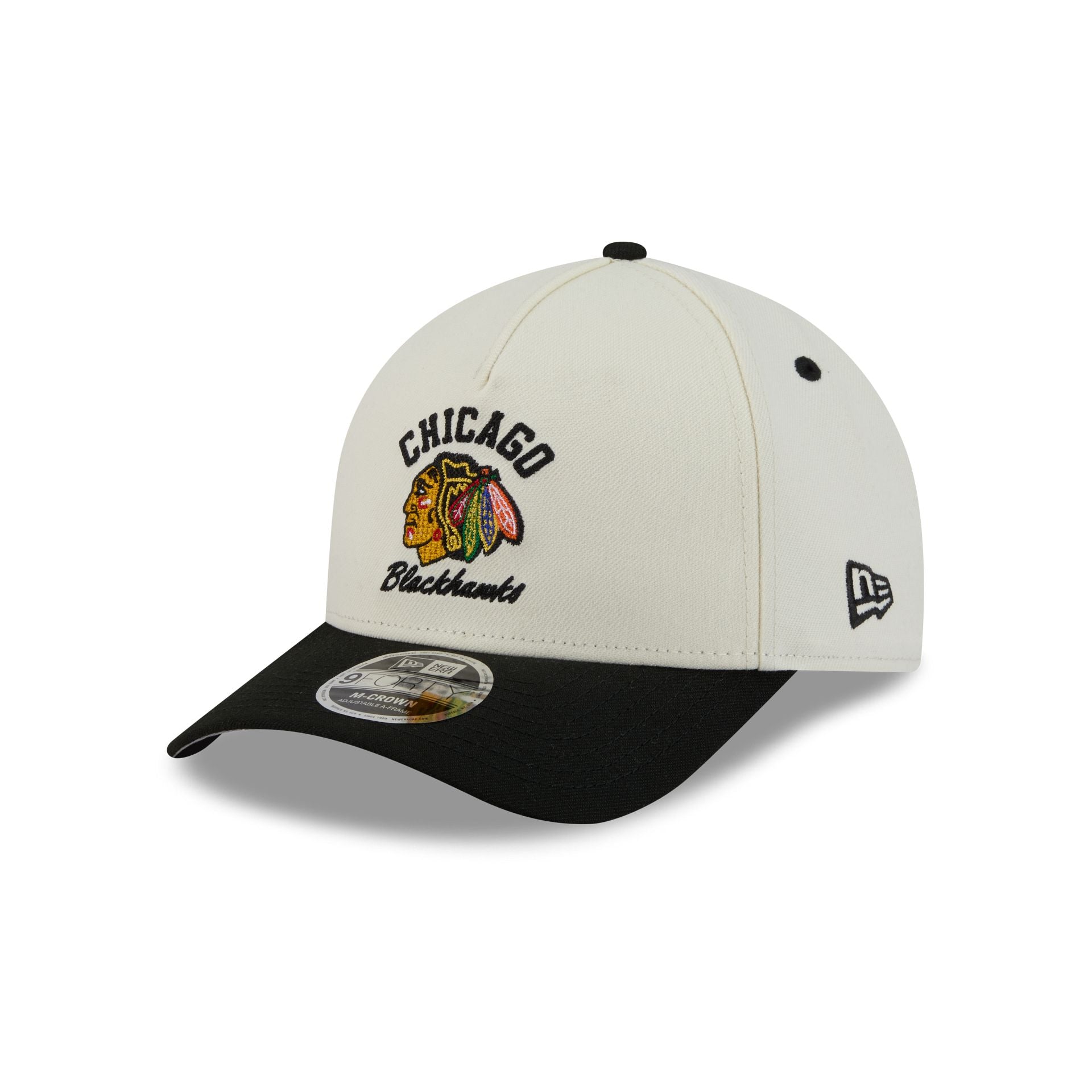 Chicago Blackhawks Arched Graphic Chrome White 9FORTY M-Crown A-Frame Snapback Hat