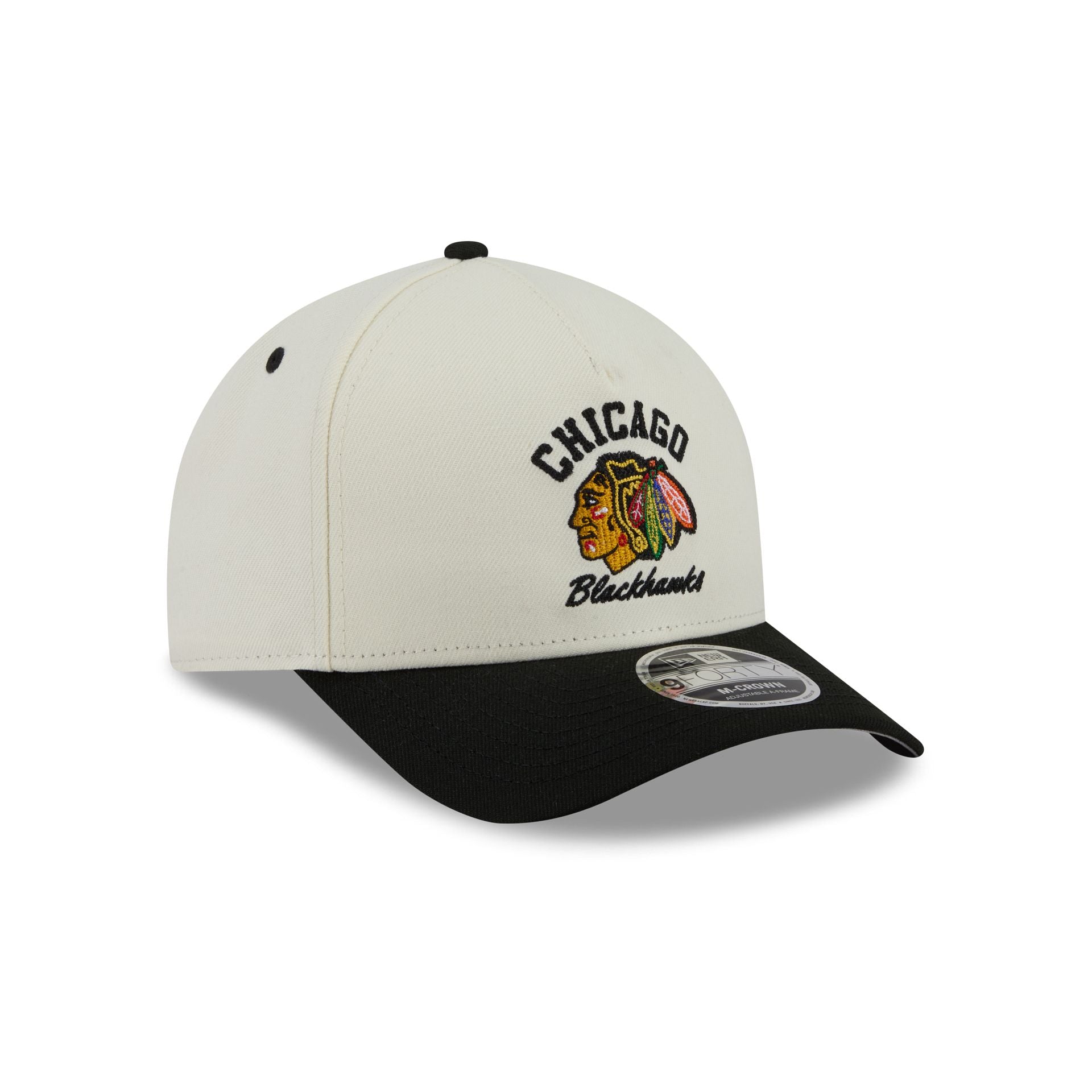 Chicago Blackhawks Arched Graphic Chrome White 9FORTY M-Crown A-Frame Snapback Hat