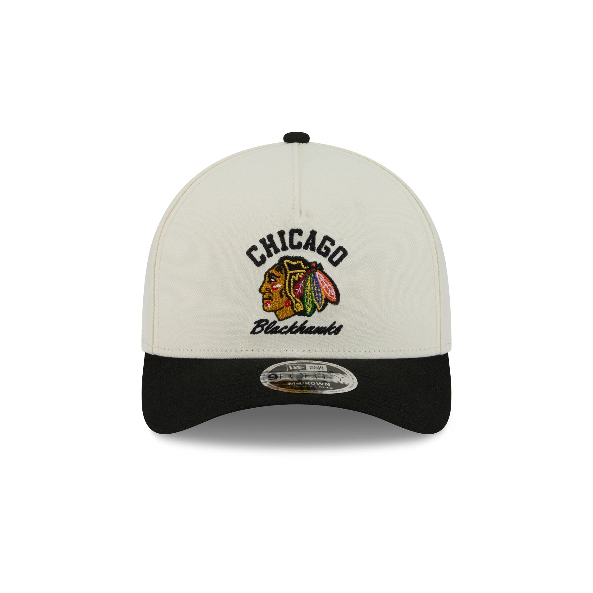 Chicago Blackhawks Arched Graphic Chrome White 9FORTY M-Crown A-Frame Snapback Hat