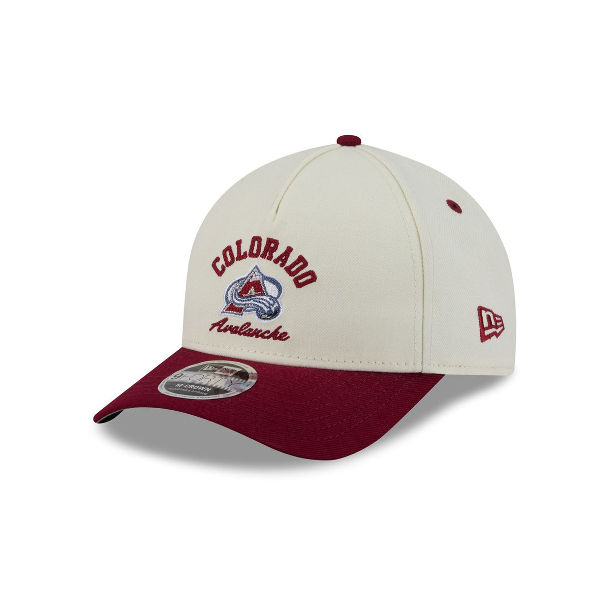 Colorado Avalanche Arched Graphic Chrome White 9FORTY M-Crown A-Frame Snapback Hat
