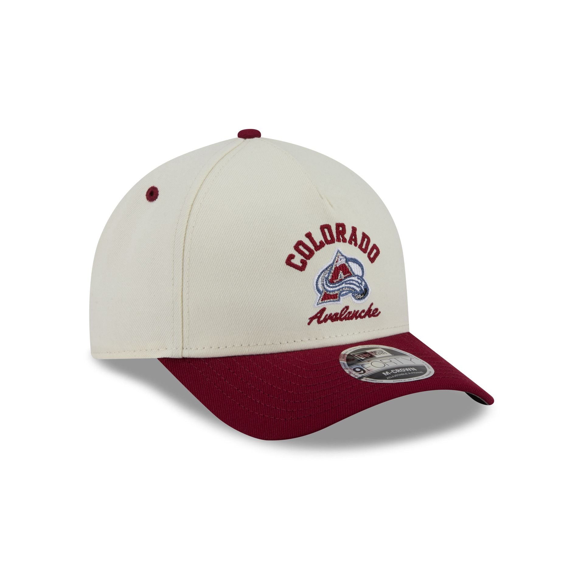 Colorado Avalanche Arched Graphic Chrome White 9FORTY M-Crown A-Frame Snapback Hat