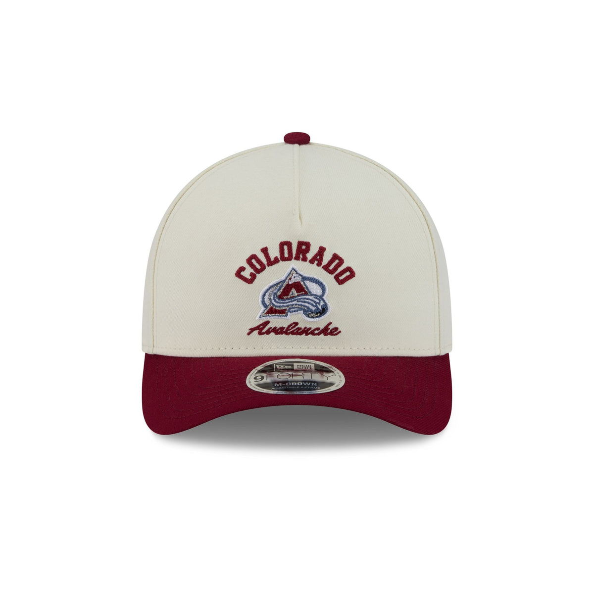 Colorado Avalanche Arched Graphic Chrome White 9FORTY M-Crown A-Frame Snapback Hat