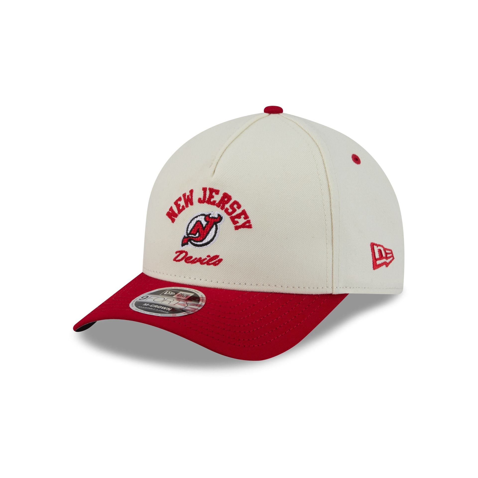 New Jersey Devils Arched Graphic Chrome White 9FORTY M-Crown A-Frame Snapback Hat