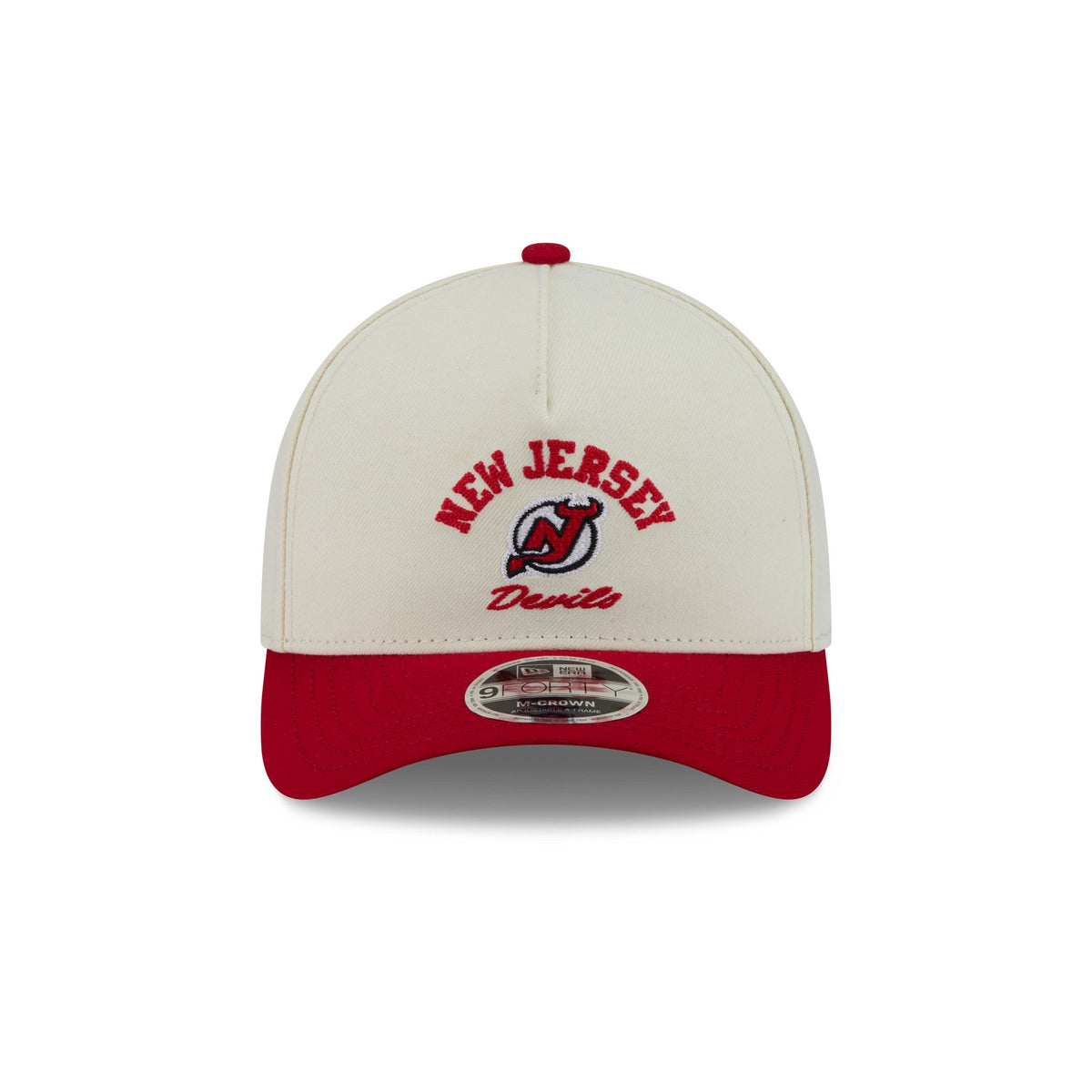 New Jersey Devils Arched Graphic Chrome White 9FORTY M-Crown A-Frame Snapback Hat