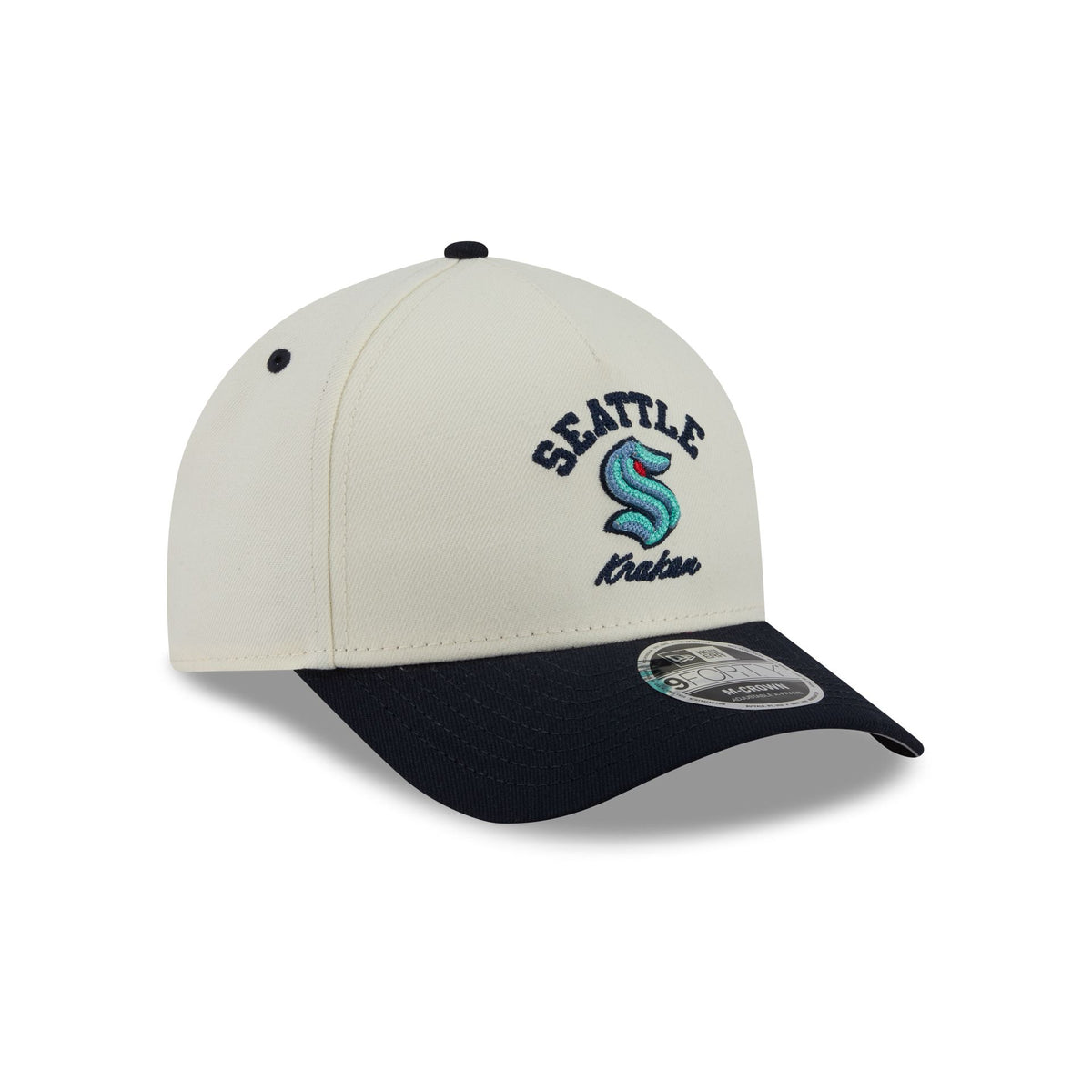 Seattle Kraken Arched Graphic Chrome White 9FORTY M-Crown A-Frame Snapback Hat